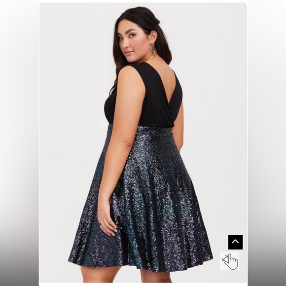 Special Occasion Black Sequin Skater Dress - Picture 3 of 5